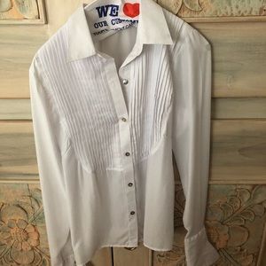 Las Pepas White Button Down Longsleeve shirt